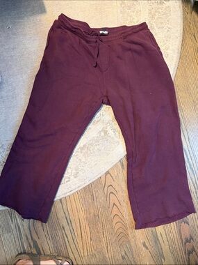 J. Crew Women's Burgundy Wide Leg Drawstring Pants